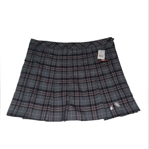 Beetlejuice Plaid Gray Pleated Skirt, 1X, NWT!!